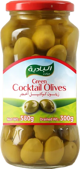 Albadia Green Cocktail Olives 580g (Drained 300g)